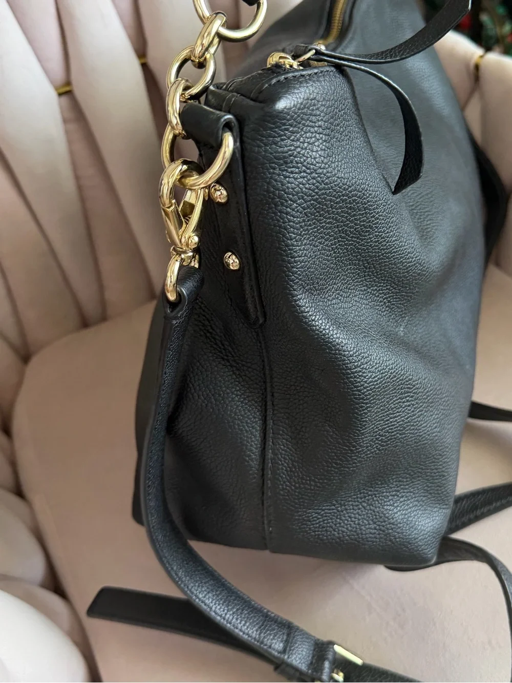 Kate Spade ♠️ Larchmont Ave Alena Black Leather Shoulder Bag